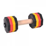 Wooden Dog Training Dumbbell with Mix-Colored Weight Plates