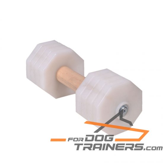 Wooden Dog Training Dumbbell with Removable Plastic Weight Plates