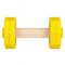"Demonstrate ardour" 2 1/4 lbs (1 kg) Wooden Dog Training Dumbbell with Removable Weight Plates of Yellow plastic