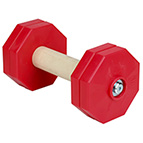 "Intense ardour" 2 1/4 lbs (1 kg) Wooden Dog Training Dumbbell with Removable Red Weight Plates